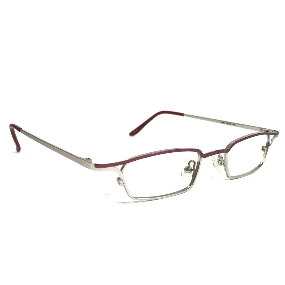 Ogi Eyeglasses Frames 2081 COL. 82 Red Silver Rectangle Wire Rim 42-19-135
